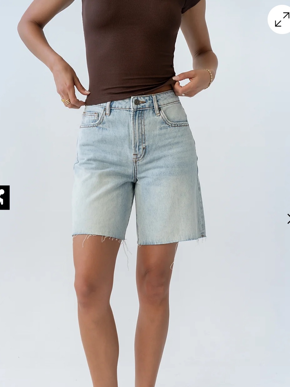 bohme Light Wash Denim Bermuda Shorts